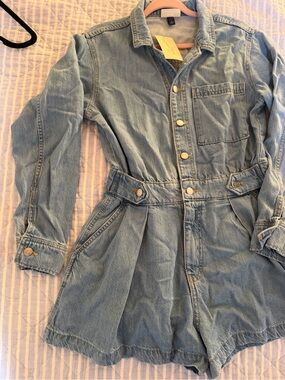 NWT Jean Long Sleeve/Shorts Overall Jumpsuit